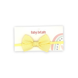 Elegant Big Bow Headband - Butter yellow